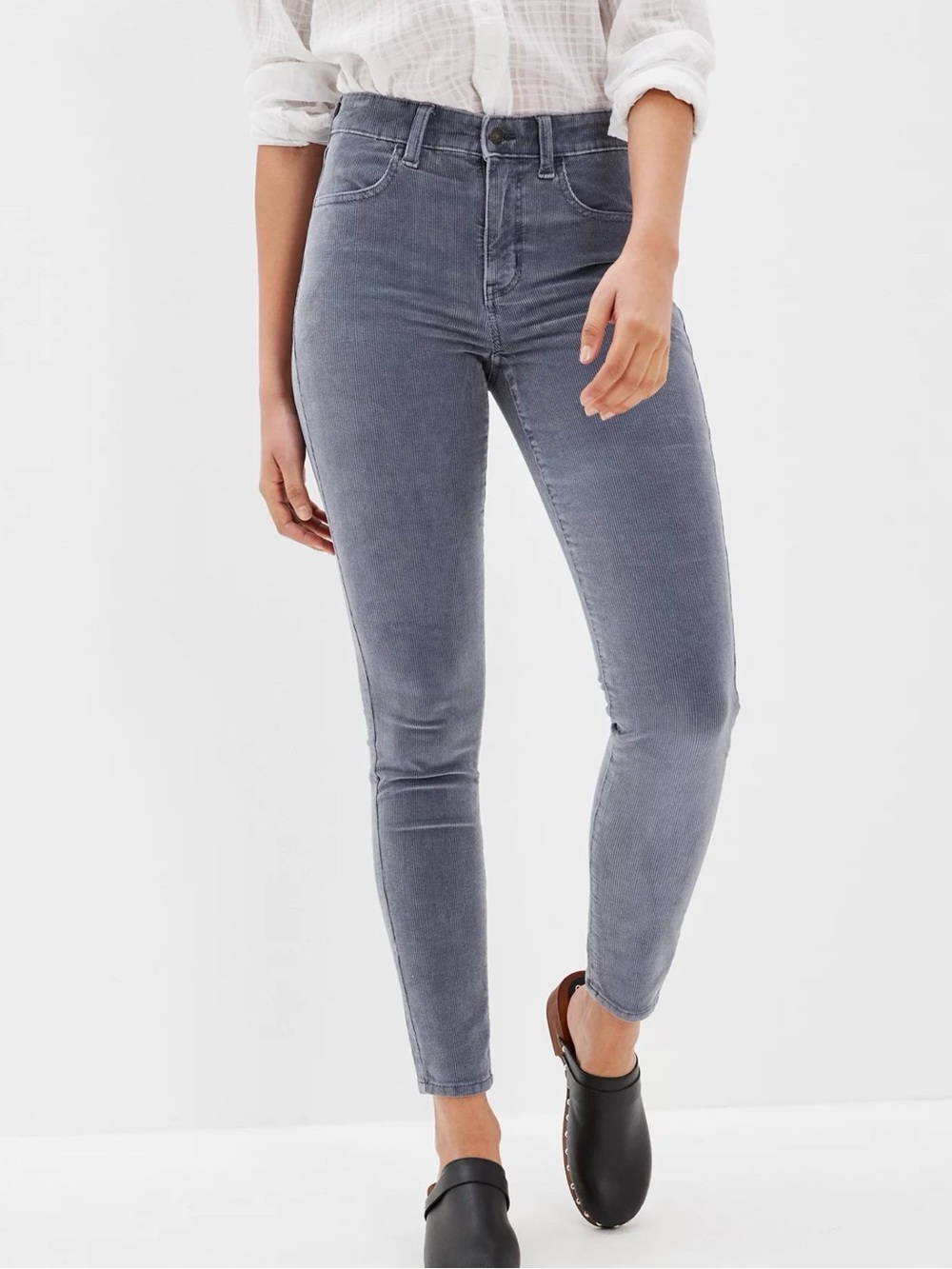 Jrs grey high-waisted corduroy jeggings from American Eagle Outfitters